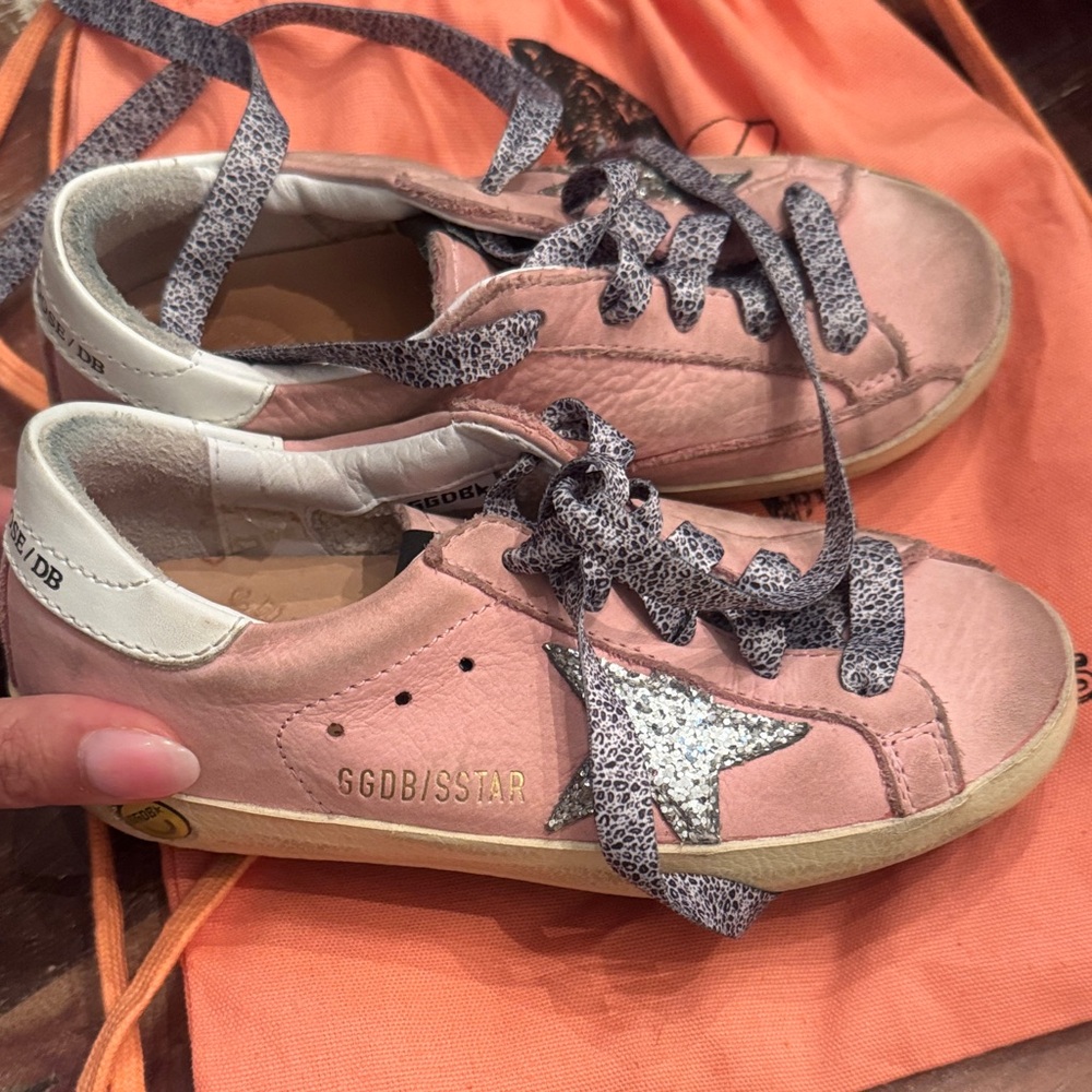 Golden Goose Kids Pink Sneakers with Silver Star